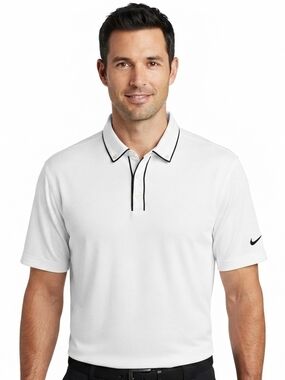 Nike White Polo with Black Contrast Trim